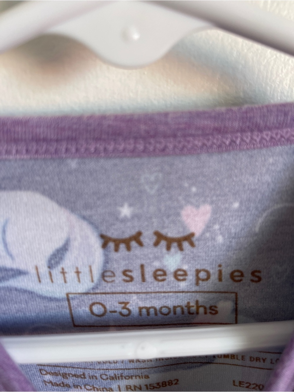 Little Sleepies Girls Unicorn Shortie 0-3M - Picture 5 of 5